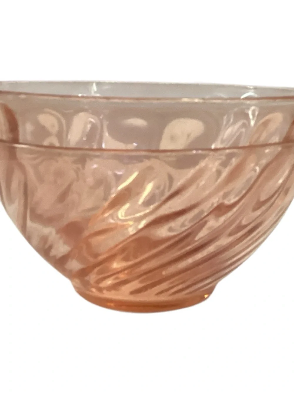 Vintage Arcoroc Rosaline Pink Swirl Glass Bowls Set of 2 France
